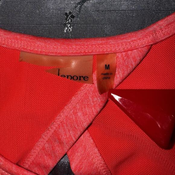 Nanette Lepore Sz Medium Dress Shelf Bra Pink Paisley Stretch Activewear Tennis - Picture 4 of 5